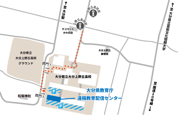 大分駅からのアクセスマップ